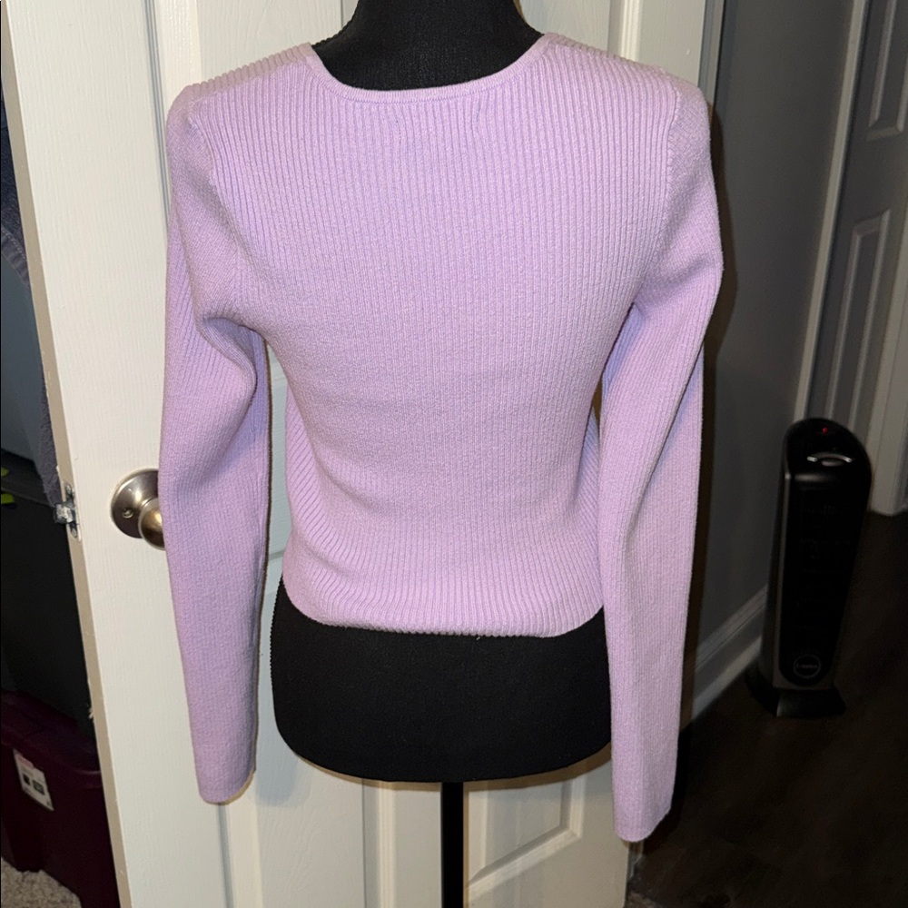 π€AEROPOSTALE LILAC V-NECK CARDIGAN SIZE Mπ€ - Picture 8 of 8